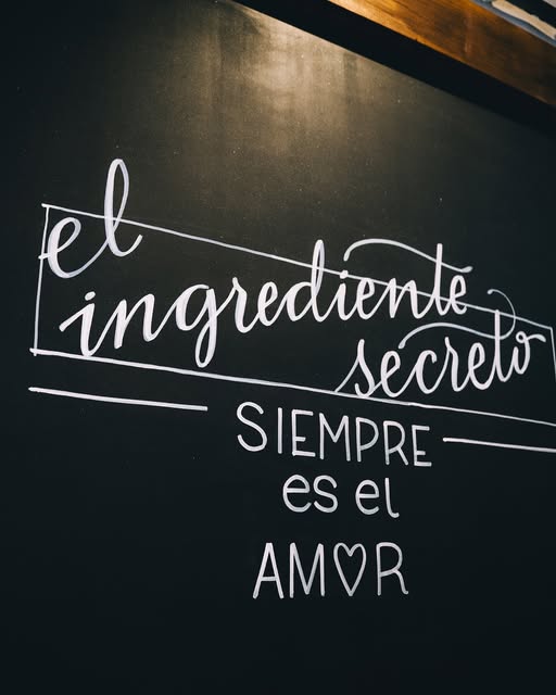 Pizarra: el ingrediente secreto siempre es el amor